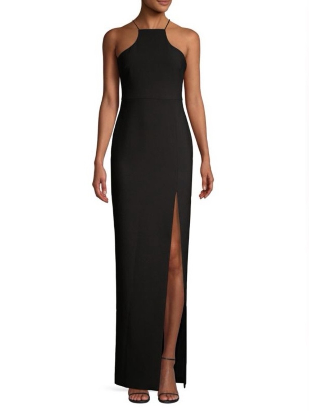 Likely Rocco Black Halter Evening Gown - Elegant Maxi Dress Size 6